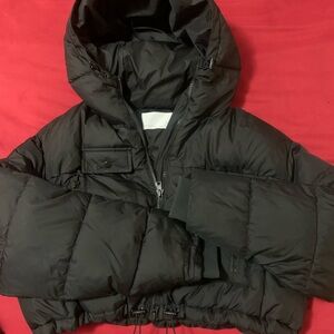 OAK + FORT Black Quilted Jacket